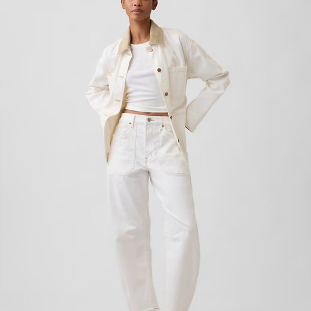 GAP Women's Cream White Wide-Leg Jeans